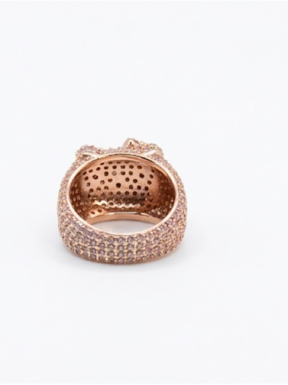 Elegant Rose Gold Pavé HK Statement Ring - Women Jewelry - Picture 6 of 6